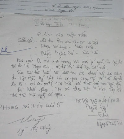 "Sổ ghi công đức" giả và biên bản nộp lại 2.460.000 đồng của ông Văn