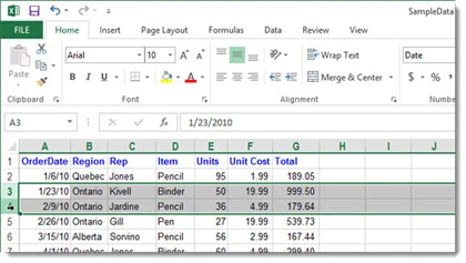 Cách tạm thời ẩn hàng, cột trong Excel 2013 ảnh 2