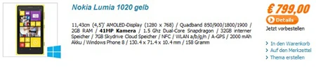 Nokia Lumia 1020 có giá 22 triệu đồng tại Đức ảnh 2 Nokia Lumia 1020 có giá 22 triệu đồng tại Đức ảnh 2