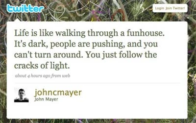 Trang tiểu blog của John Mayer - người yêu cũ của Jennifer Aniston.