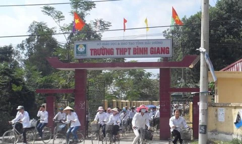 Trường THPT Bình Giang nơi em H. từng theo học (Ảnh: HaiDuongvui.vn)