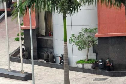 Diễn tập chống cướp ngân hàng quy mô lớn ảnh 6