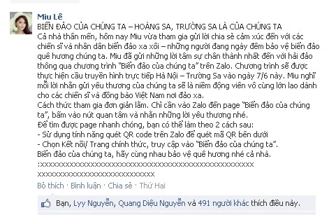 Sao rầm rộ kêu gọi "fan" hướng về biển đảo ảnh 2