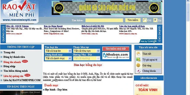 Một số lời rao bán học bổng trên các trang web rao vặt. Ảnh: Vĩnh Huy