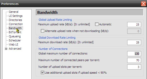 uTorrent có một Speed Guid thuận tiện cho việc tính toán các con số với một kết nối đặc biệt. uTorrent có một Speed Guid thuận tiện cho việc tính toán các con số với một kết nối đặc biệt.