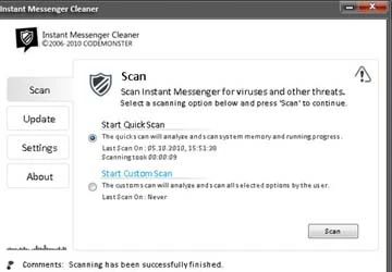 Instant Messenger Cleaner: Diệt virus phát tán qua chat ảnh 1 Instant Messenger Cleaner: Diệt virus phát tán qua chat ảnh 1