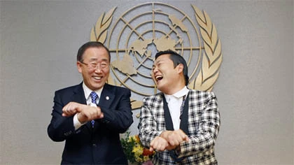 Psy, Ban Ki-moon ca tụng nhau ảnh 1