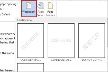 Cách chèn chữ, logo chìm vào Microsoft Word 2013 ảnh 1 Cách chèn chữ, logo chìm vào Microsoft Word 2013 ảnh 1