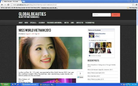 Lại Hương Thảo được chọn dự thi Hoa hậu Thế giới 2013 ảnh 1