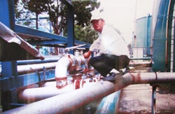 Ông Lâm Mậu Phủ (tên gọi theo tiếng Việt Nam), một trong hai người nước ngoài duy nhất vận hành hệ thống nước thải bí mật của Vedan. Ảnh: HOÀNG VÂN