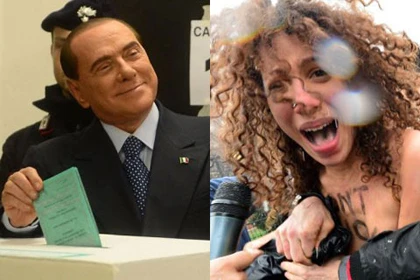 Biểu tình ngực trần trước mắt Berlusconi ảnh 1 Biểu tình ngực trần trước mắt Berlusconi ảnh 1