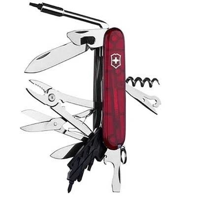 Swiss Army Cyber Tool được trang bị đủ các đồ nghề sửa chưa như kìm, kéo, móc, dao...