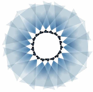 Để chụp một căn phòng, chúng ta phải chụp 15-20 bức từ trung tâm căn phòng ra xung quanh.