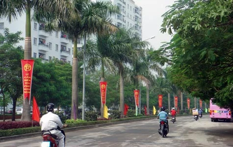 Đường phố đẹp mang tên vua Hàm Nghi đi qua Khu đô thị mới Mỹ Đình (Ảnh: Kiều Minh)