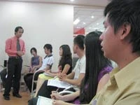 Một buổi học làm MC tại trường JRP.