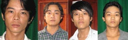 Từ trái qua: Dương Văn Ta, Nguyễn Hoàng Tiến, Phạm Thanh Phong, Huỳnh Phát Lợi