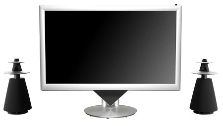 Dưới gầm TV là loa BeoLab 10 inch trông độc đáo.