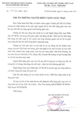 Xin tri ân 1.000 người đã ký hiến tặng giác mạc ảnh 1