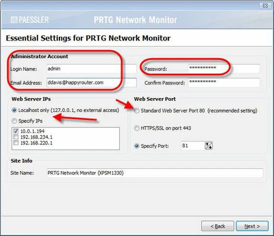 Hình 4: Các thiết lập Network Monitor cần thiết
