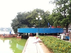 Thêm bể “khủng” dưỡng bệnh cho rùa Hồ Gươm ảnh 1