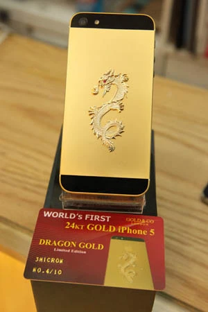 iPhone 5 mạ vàng, khảm hình rồng ở Việt Nam ảnh 9