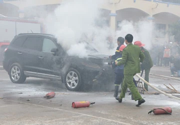 Đốt rơm, một xe ô tô bị cháy ảnh 1