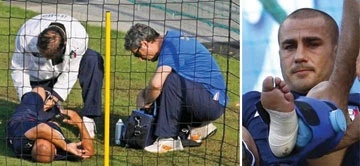 Hôm qua, nước Ý bàng hoàng khi hay tin trung vệ thép Cannavaro không thể cùng đội Ý dự Euro 2008. Ảnh: AFP