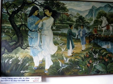 Ảnh 1: Bức tranh hai nàng Kiều “tân thời” trong Dinh Thống Nhất. Ảnh 1: Bức tranh hai nàng Kiều “tân thời” trong Dinh Thống Nhất.