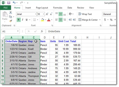 Cách tạm thời ẩn hàng, cột trong Excel 2013 ảnh 10