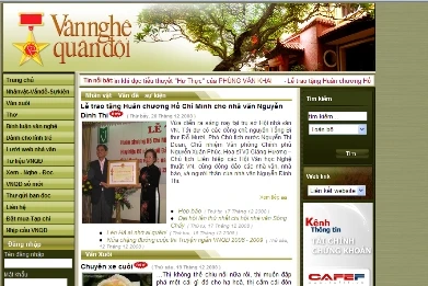 Website Tạp chí Văn nghệ Quân đội