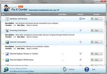 Microsoft Fix it Center: "Trung tâm" khắc phục sự cố Windows ảnh 1