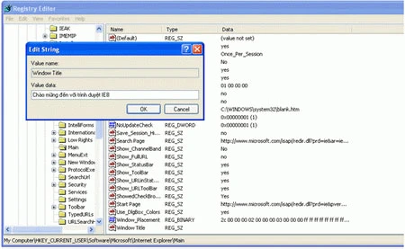 Bạn dễ dàng tạo tiêu đề trên trình duyệt IE8 theo ý thích
