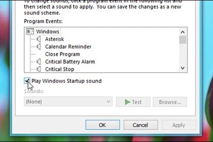 Cách bật/ tắt âm thanh khởi động trong Windows 8 ảnh 4 Cách bật/ tắt âm thanh khởi động trong Windows 8 ảnh 4
