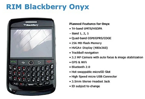 BlackBerry Onyx có thiết kế nhỏ gọn. Ảnh: Engadget.