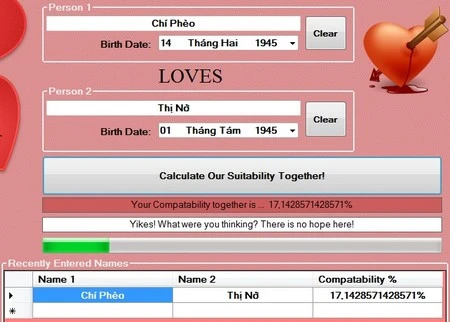 Công cụ "đo mức độ yêu" cho ngày Valentine ảnh 3 Công cụ "đo mức độ yêu" cho ngày Valentine ảnh 3