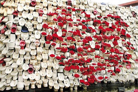 Giáo sư cầu hôn bằng hoa hồng cắm... bồn cầu ảnh 1