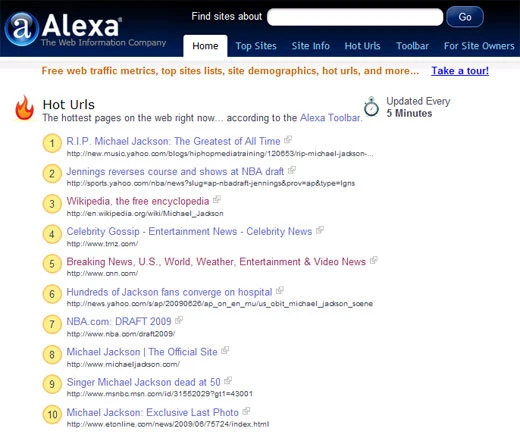 Nhiều web “gục ngã” cùng Michael Jackson ảnh 3