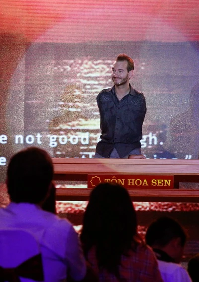 Nick Vujicic giao lưu tại chương trình Chào Việt Nam ảnh 6