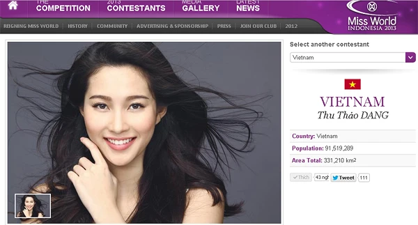 Thu Thảo từ chối thi Miss World 2013 ảnh 1