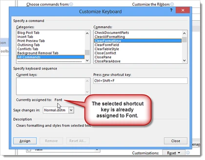 Cách bổ sung, chỉnh sửa phím tắt trong Word 2013 ảnh 8