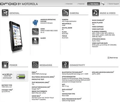 Cấu hình Motorola Droid - đối thủ của iPhone ảnh 2