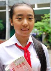 Em Nguyễn Hồng Nhật Tân, Trường THCS Hưng Phú A, quận 8.