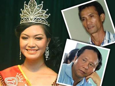 Hoa hậu Thùy Dung, bố Thùy Dung và ông Dương Xuân Nam.