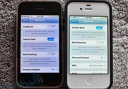 iPhone 4S không có nút tắt chế độ 3G ảnh 1