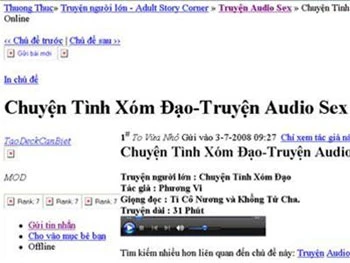Audio sex tràn lan trên mạng.