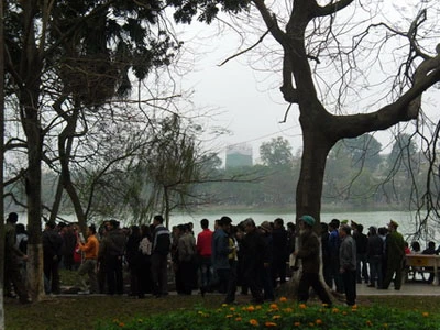 Trực tiếp quây bắt Rùa hồ Gươm: Cụ đã vào "lồng" ảnh 12 Trực tiếp quây bắt Rùa hồ Gươm: Cụ đã vào "lồng" ảnh 12