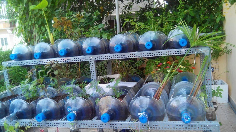 Lạ mắt vườn cây từ vật dụng tái chế của học sinh lớp 8 ảnh 4