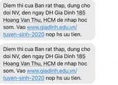 Thí sinh bức xúc vì loạt tin nhắn “chê điểm thấp” từ trường ĐH
