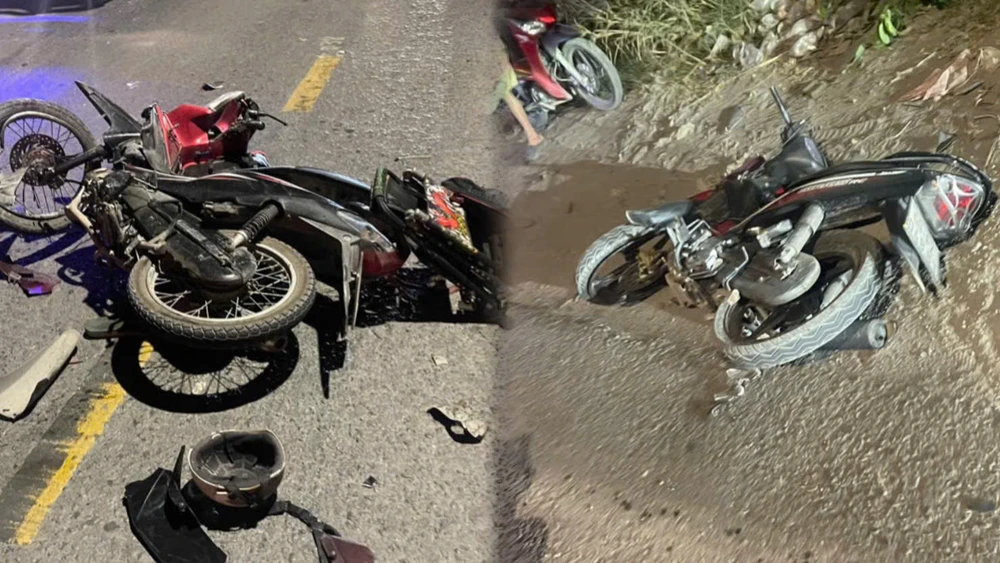 Đồng Nai: 2 xe máy đối đầu trong đêm khiến 2 người thương vong, giao thông ùn ứ