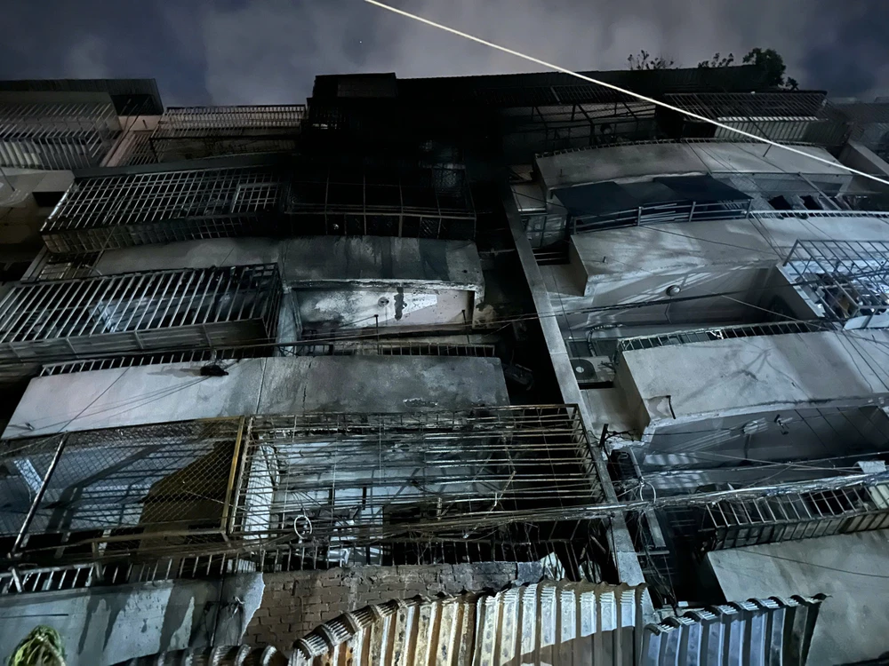 Hiện trường vụ cháy khiến 8 người tử vong. Ảnh: NT